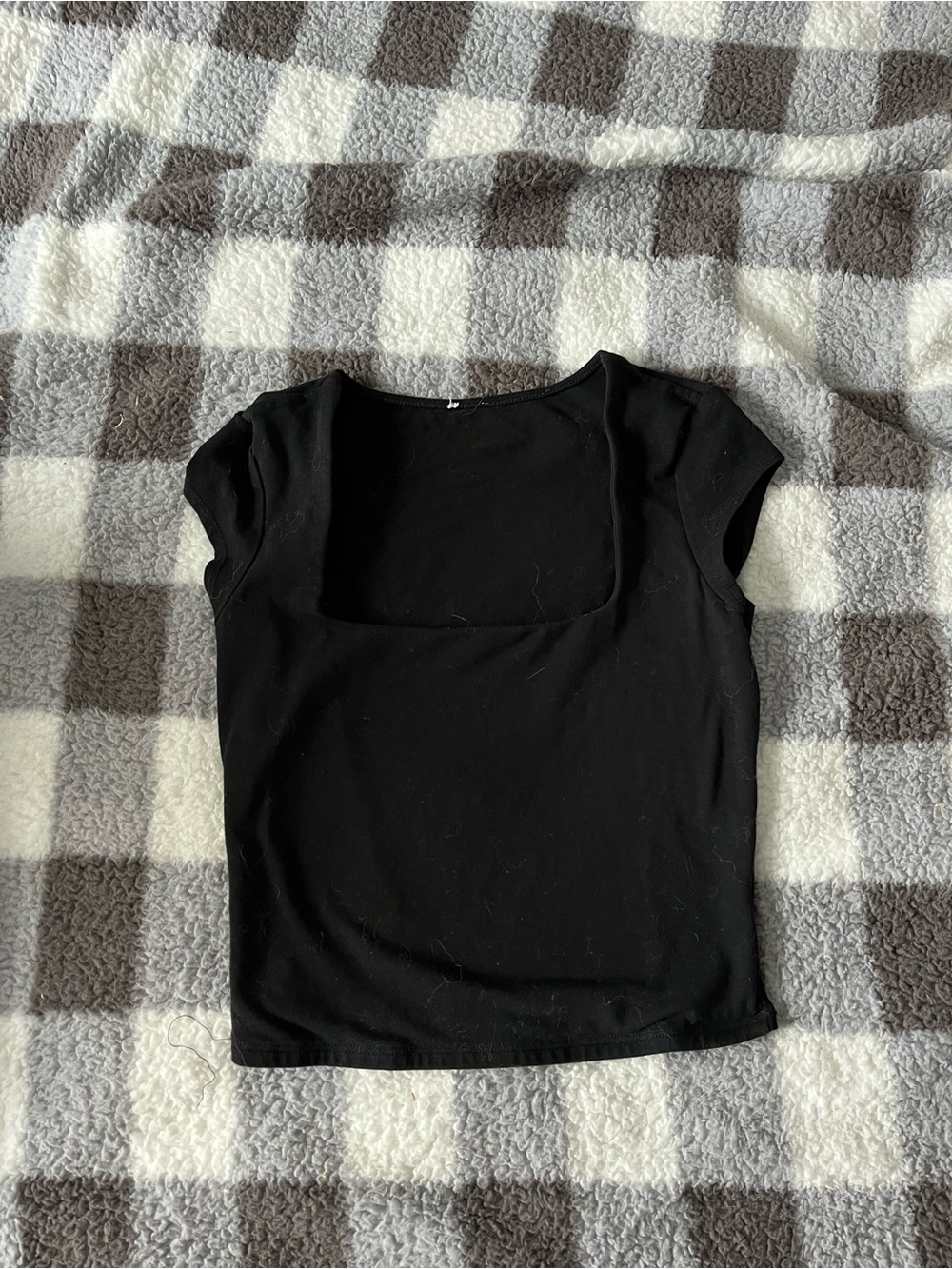 Garage Black Square-Neck Crop Top